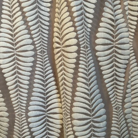 Guess Tan and White Ruffled Bodycon Midi Dress - Picture 9 of 14